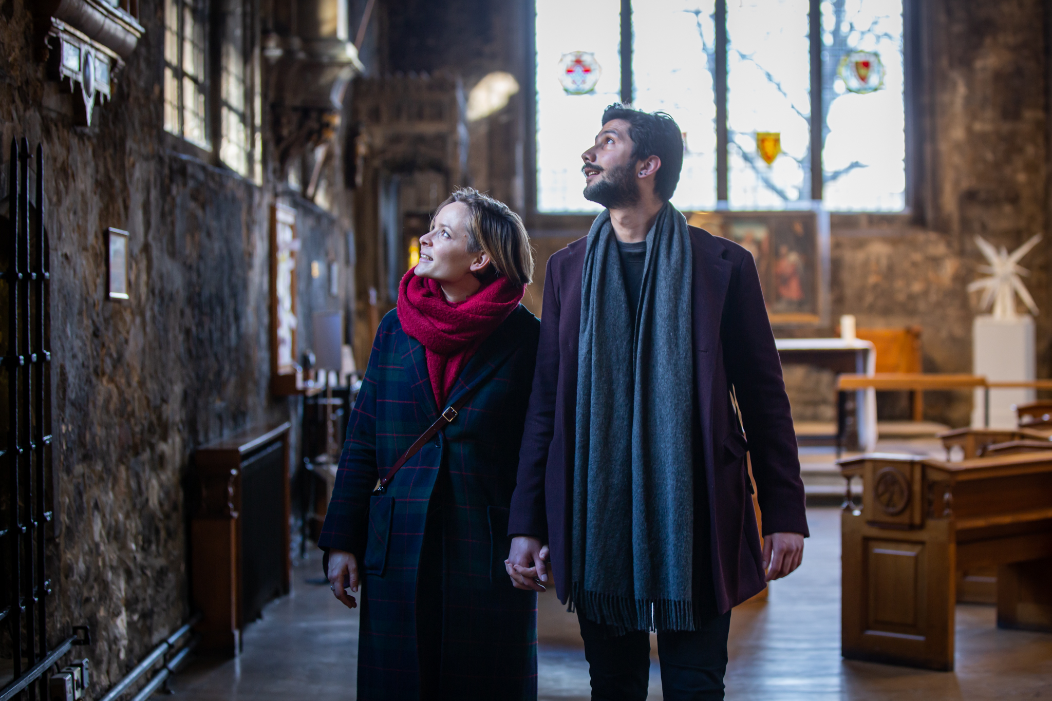 Couple looking around All Hallows